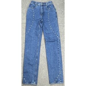 Lawman Western Rare Vtg Women Stud Bead‎ Design Denim Jeans Size 5